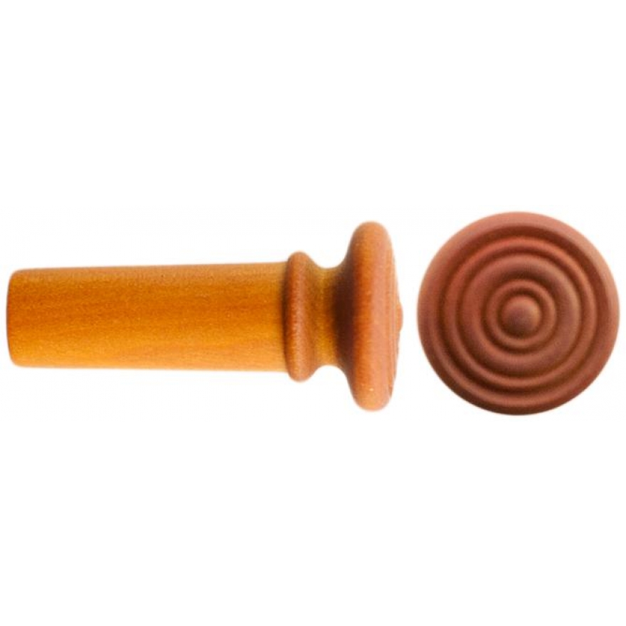 Tempel Violine Endknopf, Buchsbaum, mit feinen Rillen
