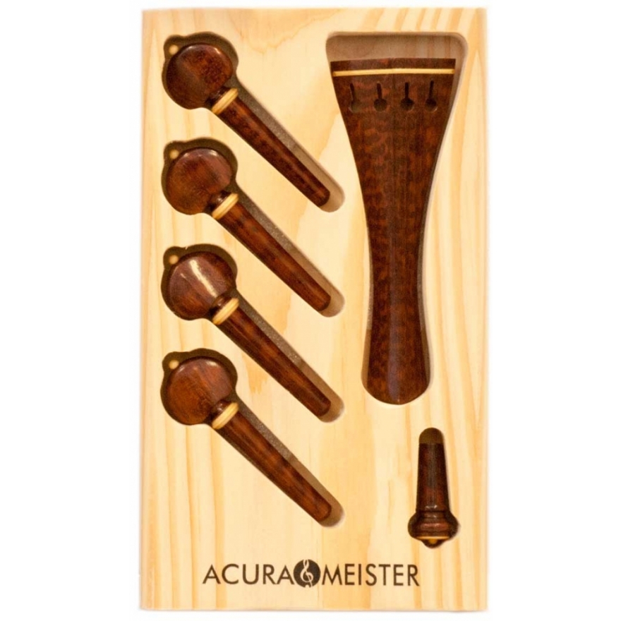 Acurameister Set 6 pcs. violin, snakewood, pin and collar boxwood