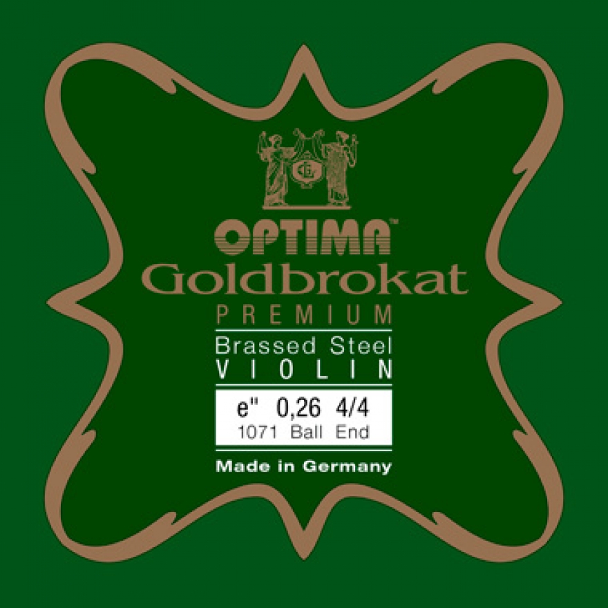 Optima violin Goldbrokat Premium Brassed Steel E, with ball end