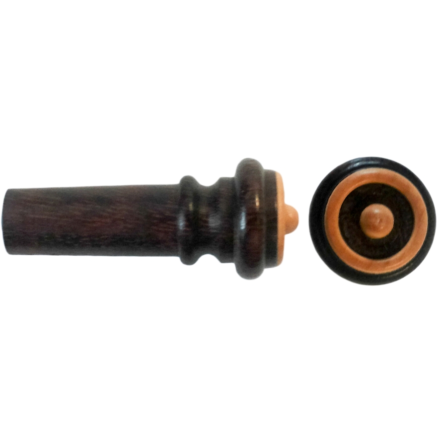 Acurameister violin InSight endpin, tamarind, with boxwood pin and collar