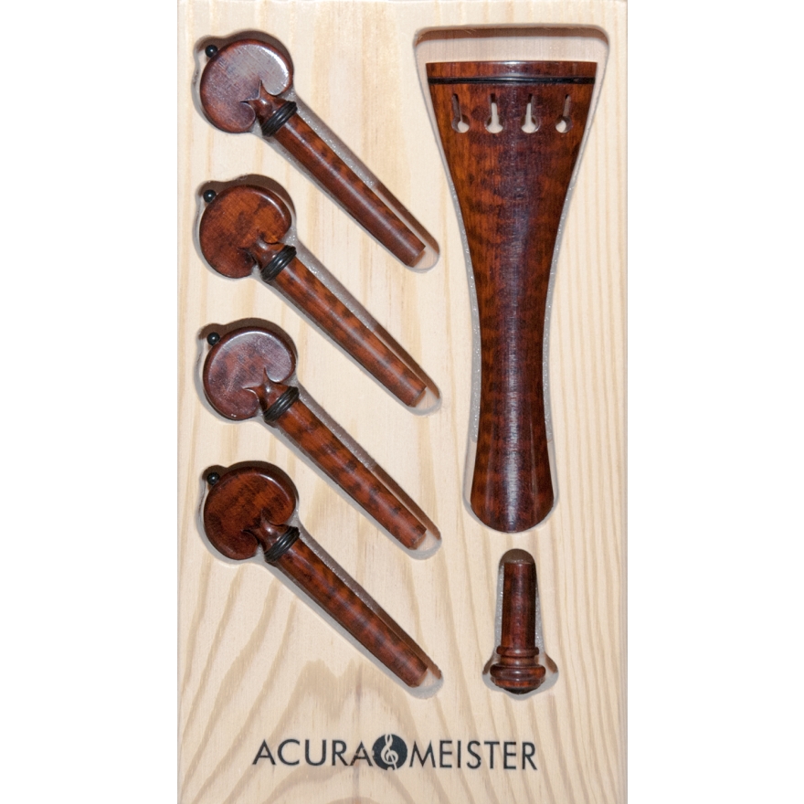 Acurameister Satz 6 tlg. Violine, Schlangenholz, Knopf und Kragen Horn