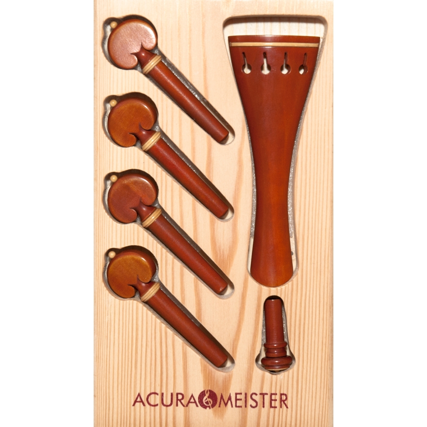 Acurameister Set 6 pcs. violin, boxwood, pin and collar boxwood