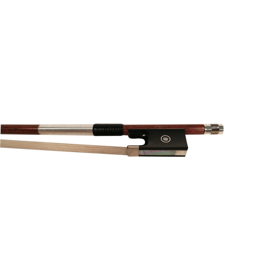 Special price - "progres S" Violin Wooden bow with carbon core - silver fittings
