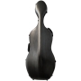 Cello case, extra light, black/silver metallic